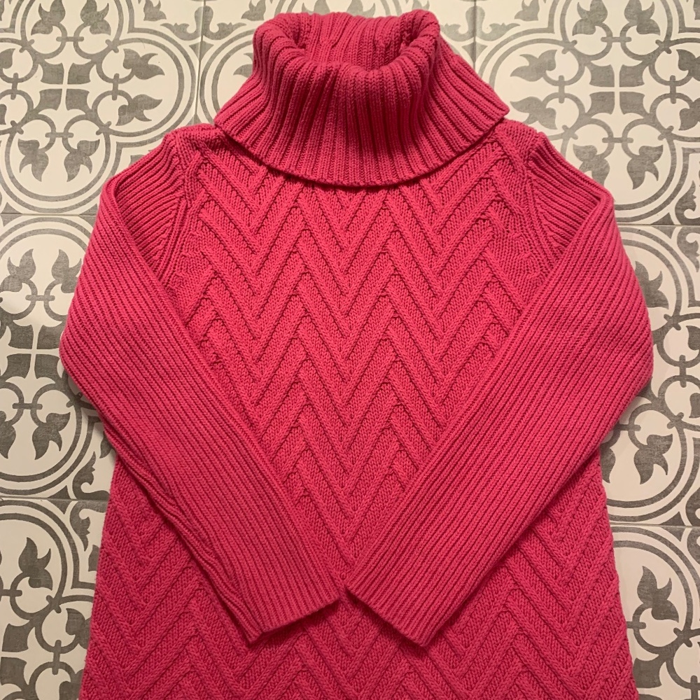 Talbots pink turtleneck size medium